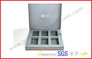 Sliver Foil Paper Handmade Luxury Gift Boxes With Custom Made Foil Logo